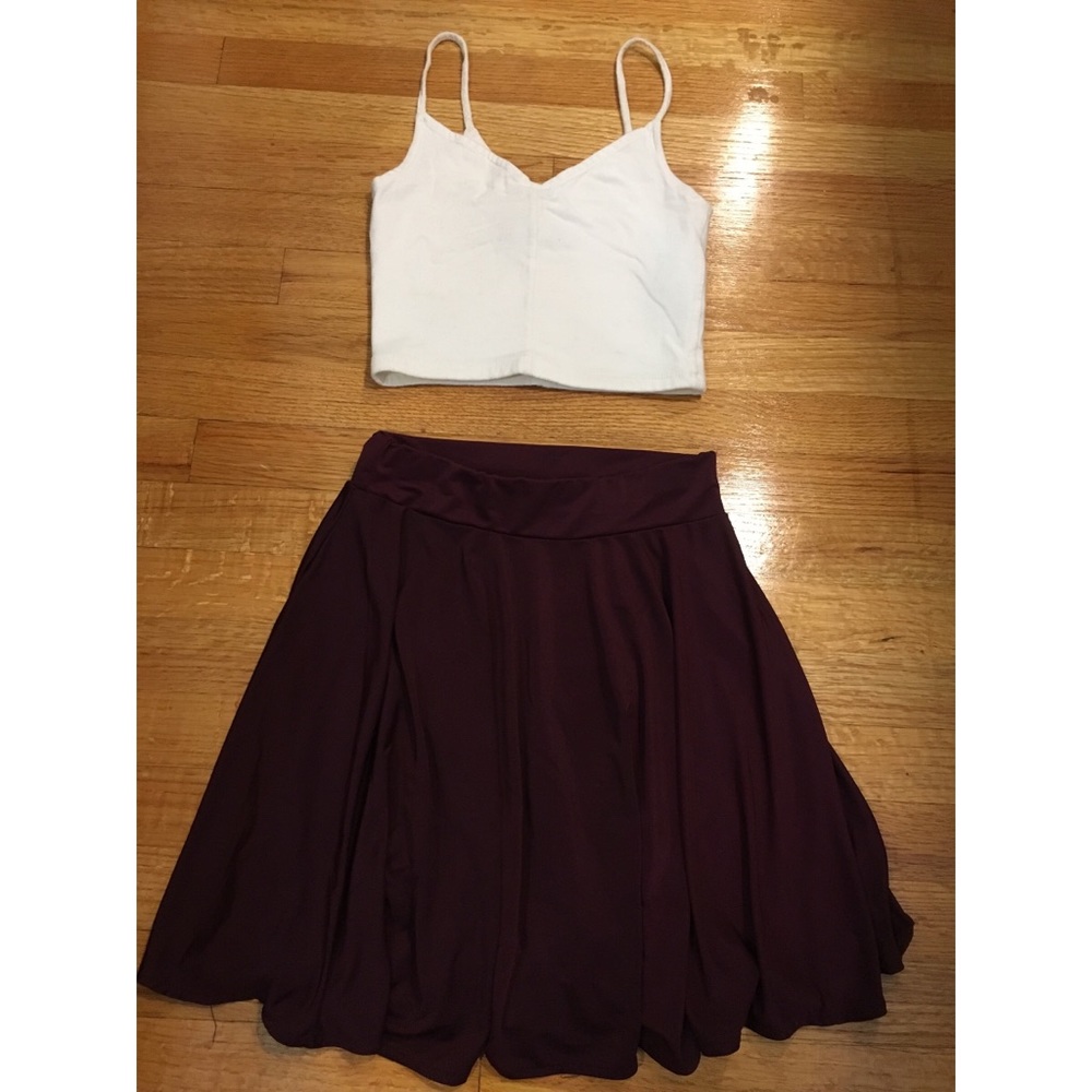 ✨🧞‍♀️ Burgundy Skater Skirt